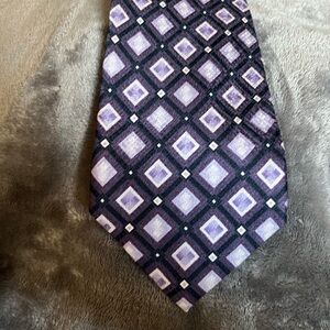 Purple Geometric Silk Tie